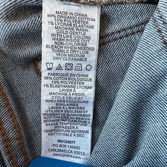 Prana Organic Cotton High Rise Distressed Denim Skinny Jeans Womens 4/27 - Picture 8 of 8